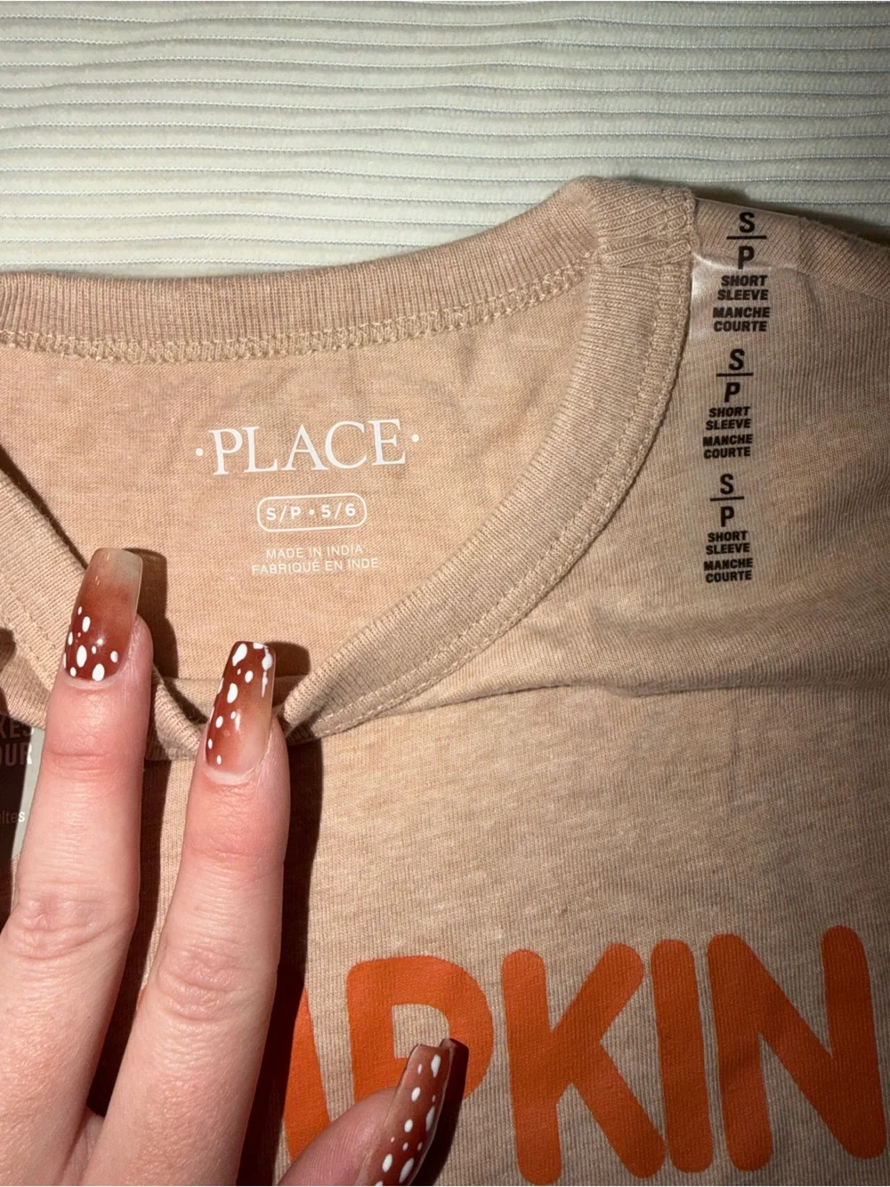 The Children’s Place Matching Family Pumpkin Picking Crew Tee Tan Kids Small 5/6